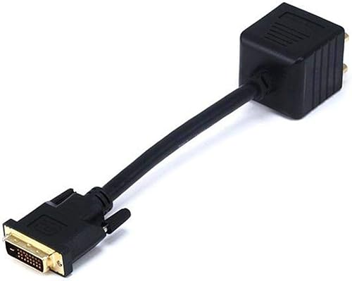 Monoprice Divisor de video - DVI-D macho a DVI-D hembra x2, chapado en oro, negro