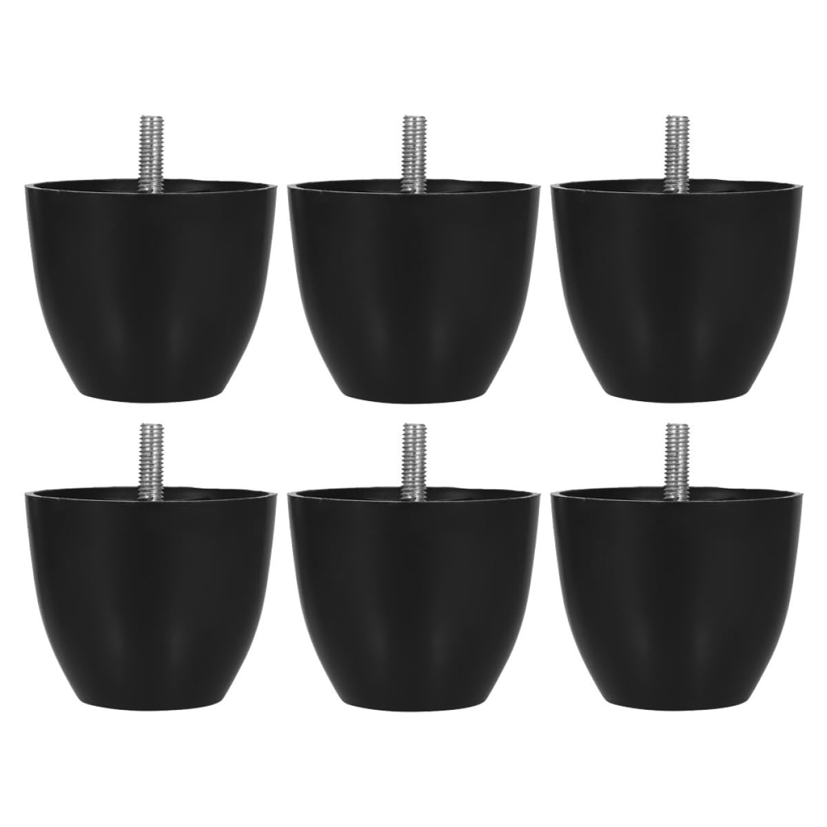 Patas de muebles Healeved de aleación y plástico negro para sofás y gabinetes, pack de 6 unidades