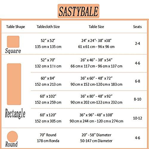 Rectangle Tablecloth - 52 X 70 Inch Rust Cream Spill Proof Wrinkle Resistant Damask Table Cloth, Fall, Harvest, Thanksgiving Tablecloths, Soft Polyester Oblong Table Cover For Kitchen Parties #TOP5