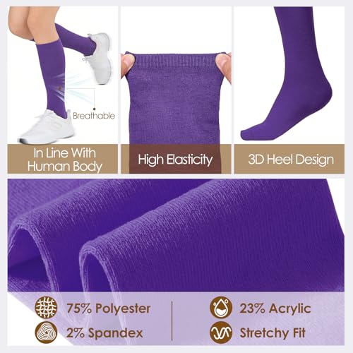 Image of American Trends Womens Athletic Knee High Socks Outdoor Sport Thigh High Stockings Casual Stripes Tube Socks