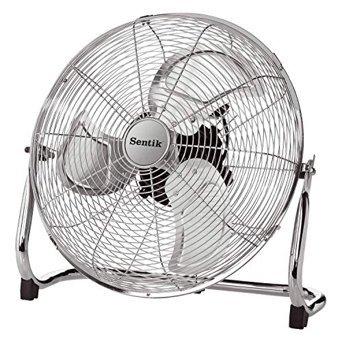 Sentik® - Ventilador de pie de alta velocidad (45 cm), diseño de circulación de aire con acabado cromado