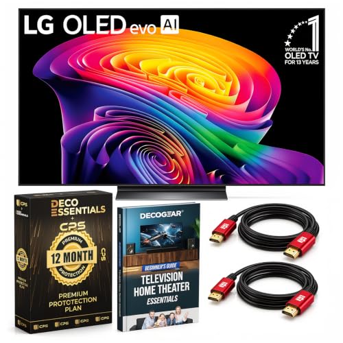 LG 65 inch OLED evo AI C6 4K Smart webOS TV (2026) OLED65C6PUA.AUS Bundle with 1 YR CPS Enhanced Protection Pack, 2X 6FT HDMI Cable and Deco Gear Home Theater Beginner′s Guide