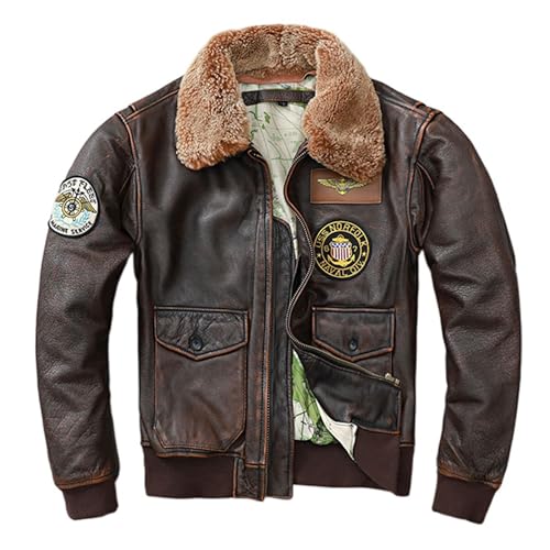 ジャケット・アウター C.E flight jacket brown 茶芯カーフレザーG-1 フライトジャケット XS～5XL – quietman