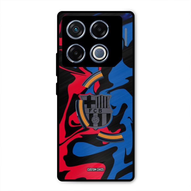 Image of PrintShield FC Barcelona Comic Back Cover for Infinix GT 20 Pro, Shockproof Printed Phone Case with Soft TPU Sides & Anti-Slip Grip