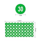 10 arkuszy od 1 do 50 naklejek numerycznych winylowe naklejki z kolejnymi numerami 2,5 cm samoprzylepna naklejka do wewnątrz i na zewnątrz wodoodporne etykiety numer inwentaryzacja naklejki do klasyfikacji zapasów (zielony)