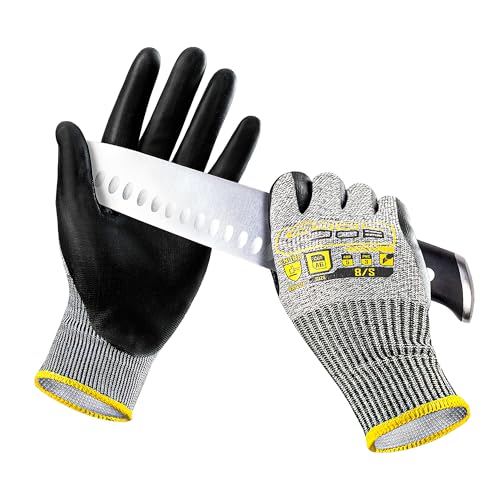 COOLJOB 12/120 Pairs A6 Cut Resistant Safety Work Gloves with Grip, Breathable & Lightweight...