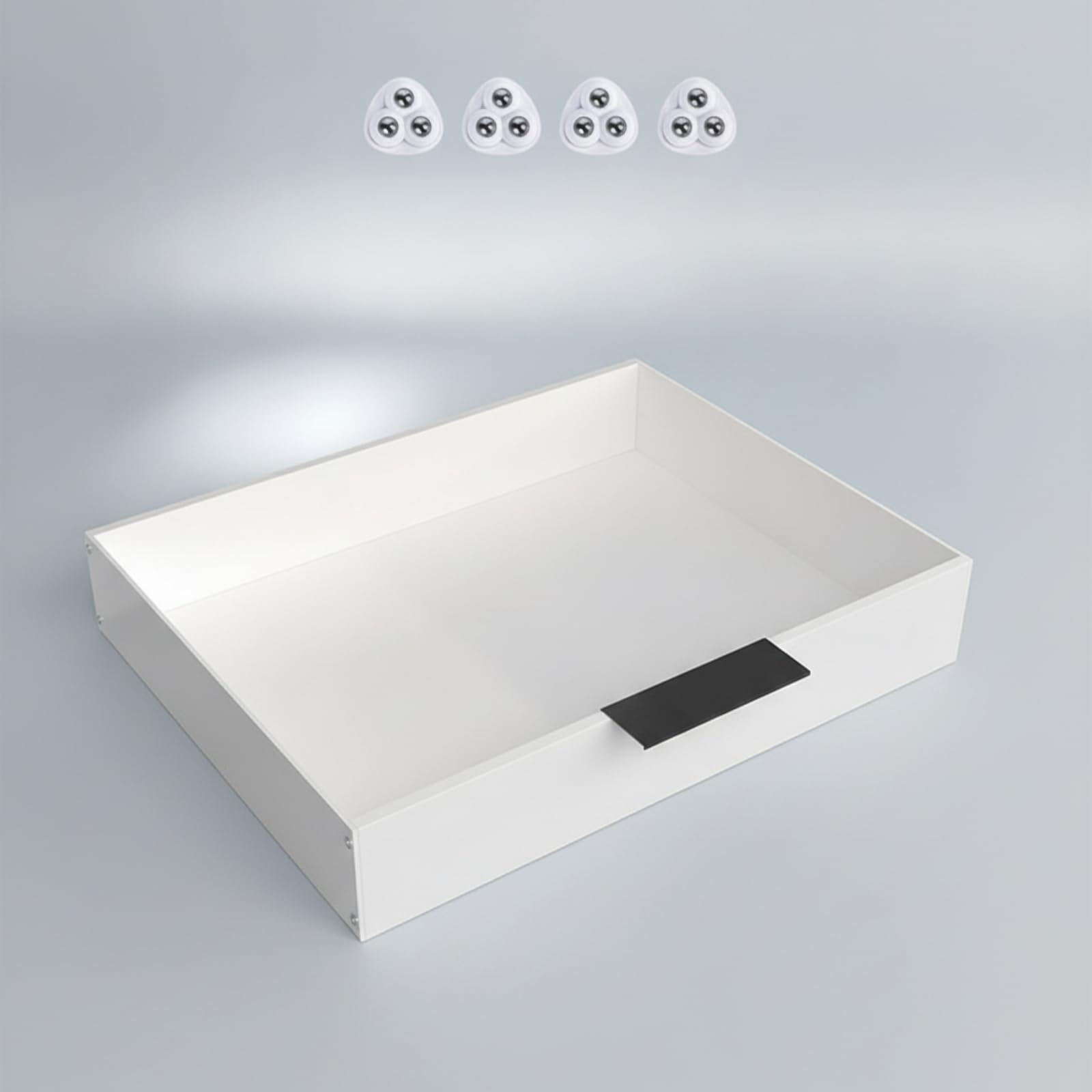 Scatole di Stoccaggio Sottoletto Pratico, Larghezza 14,2 Cm, Profondità 50 Altezza 5 Cm Con Ruote