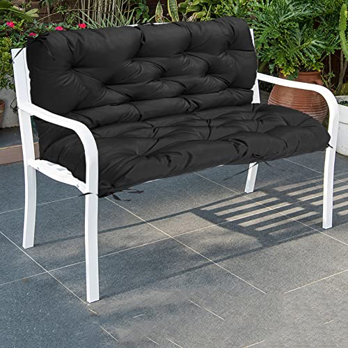 Coussin de balancelle rembourré haut de gamme et matelas de rechange noir