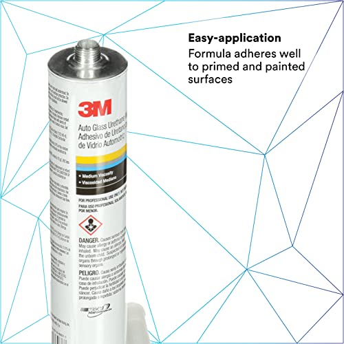 3M Auto Glass Urethane Windshield Adhesive, 08693, Medium Viscosity, High-Strength, Fast-Curing, 310 mL/10.5 fl oz Cartridge , Black by 3M - Image 3