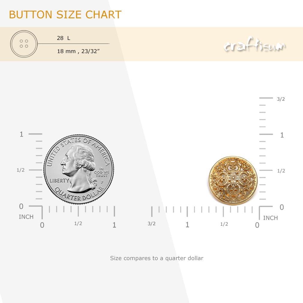 20 pcs Vintage Hollow Embossed Metal Shank Sewing Buttons image 2