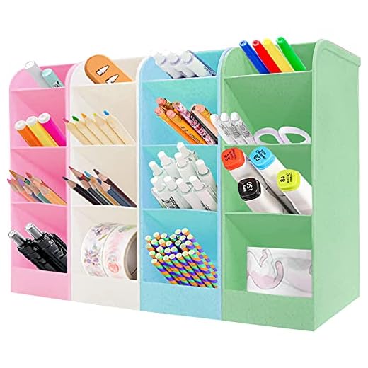 4Pcs lapiceros para escritorio,Organizador de escritorio,compartimentos Soporte para bolígrafo,Soporte para bolígrafo de Escritorio,Portalápices Multifuncional,Organizador de Pluma (A) (A-grande)