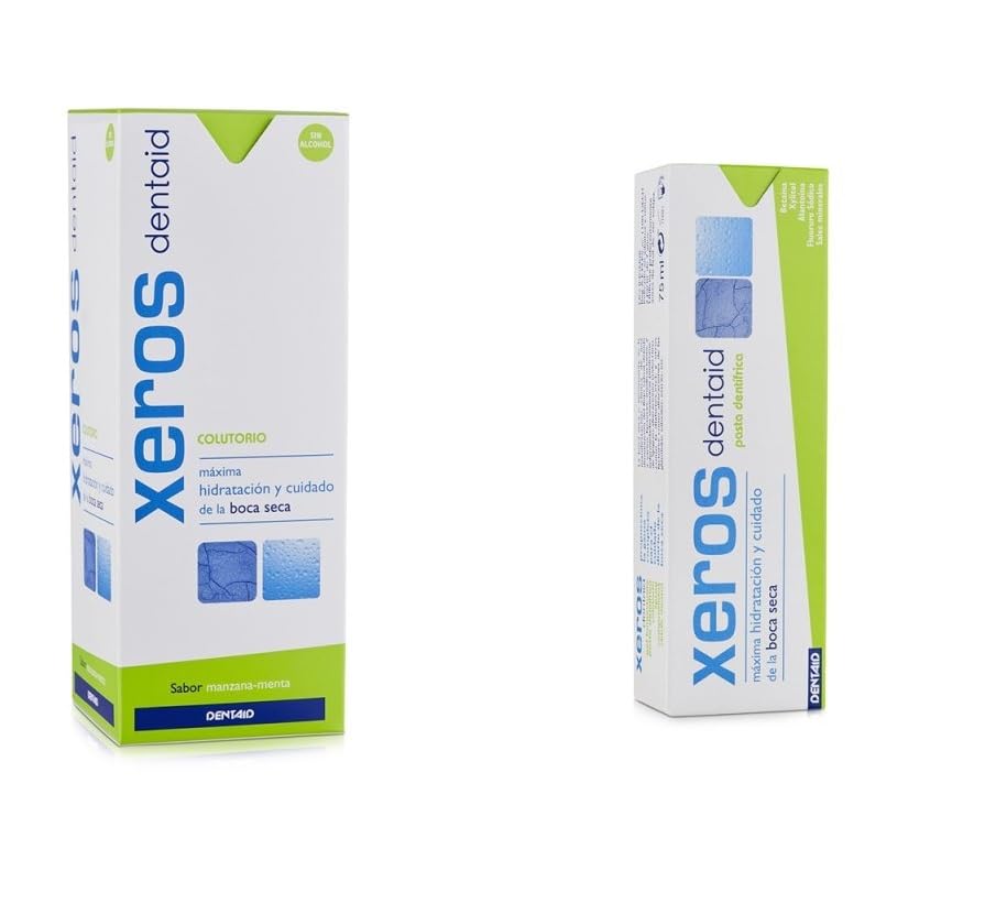 PACK AHORRO Xeros Dentaid incluye Pasta dentifrica 75ml y Colutorio 500ml Máxima hidratación y cuidado de la boca