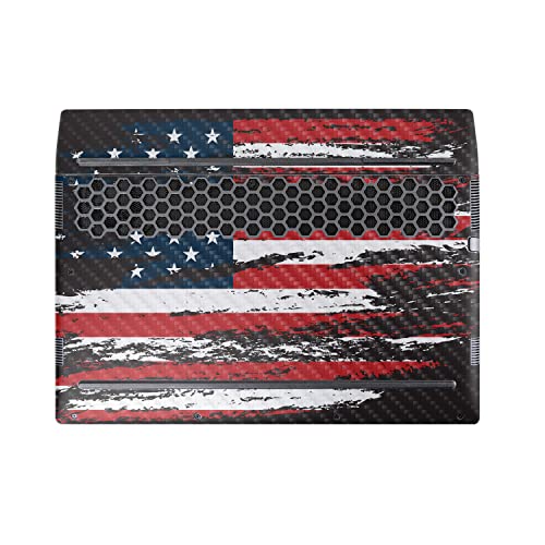 Image of MightySkins Carbon Fiber Skin Compatible With Alienware M17 R5 (2022) Full Wrap Kit - Tattered Flag | Protective, Durable Textured Carbon Fiber Finish | Easy To Apply & Change Styles | Made in the USA