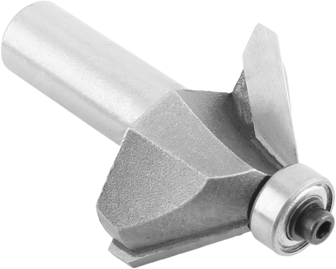 Auniwaig 1/2x7/8 inch 45 Degree Chamfer Router Bit High Carbon Steel with Bearing for Carpentry Woodworking Cutter Tool 2ps