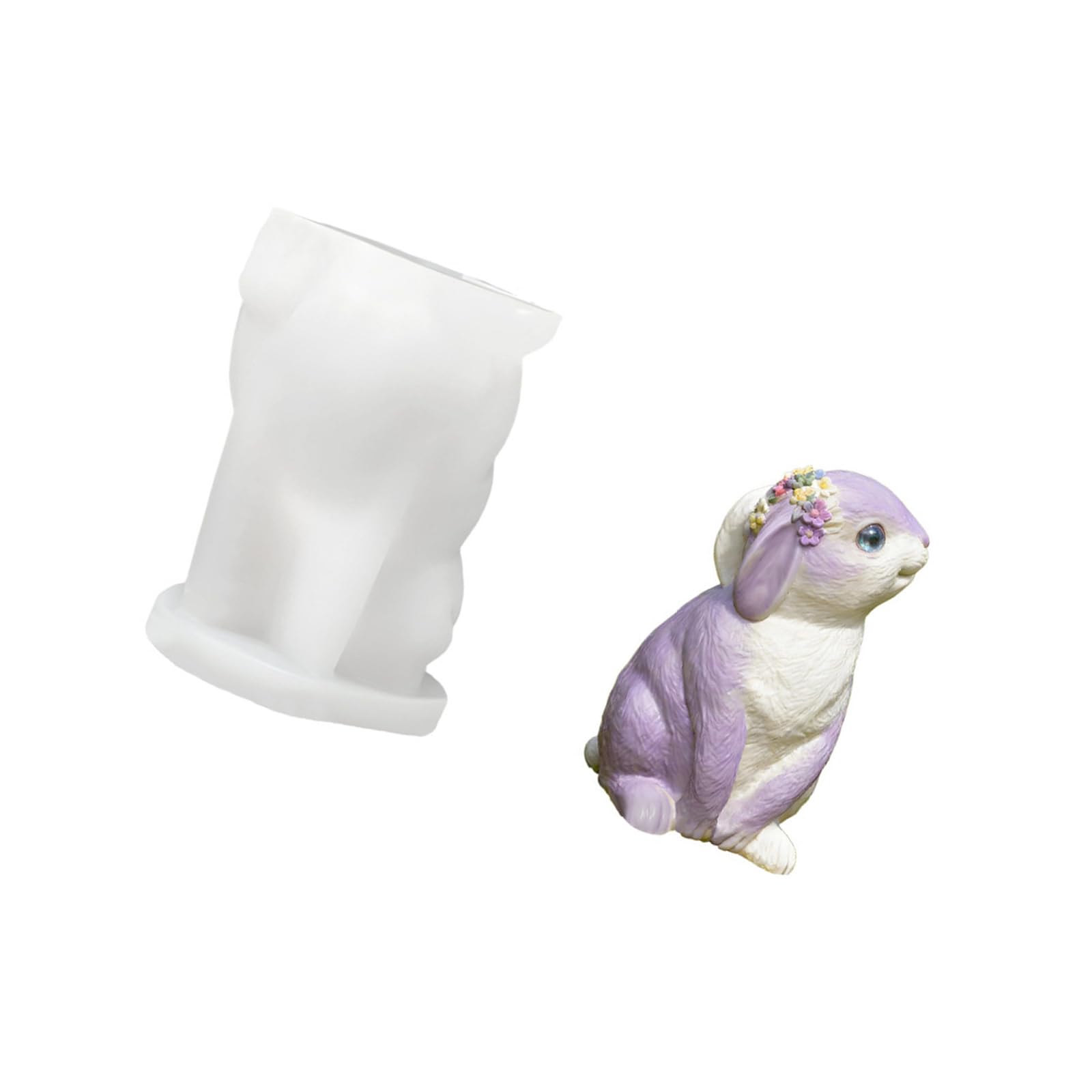 Msioytog Easters Rabbits Silicone Easy Cleaning for Car Decoration Making and Holiday Craft Dishwasher Safe