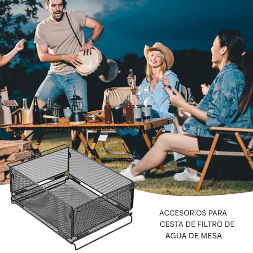 Canasta de malla de metal grande plegable con diseño de red para cocina y picnic 4