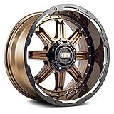 Grid Off-Road GD10 Custom Wheel - 20x9, 15 Offset, 5x150 Bolt Pattern, 110.3mm Hub - Gloss Bronze with Black Lip Rim
