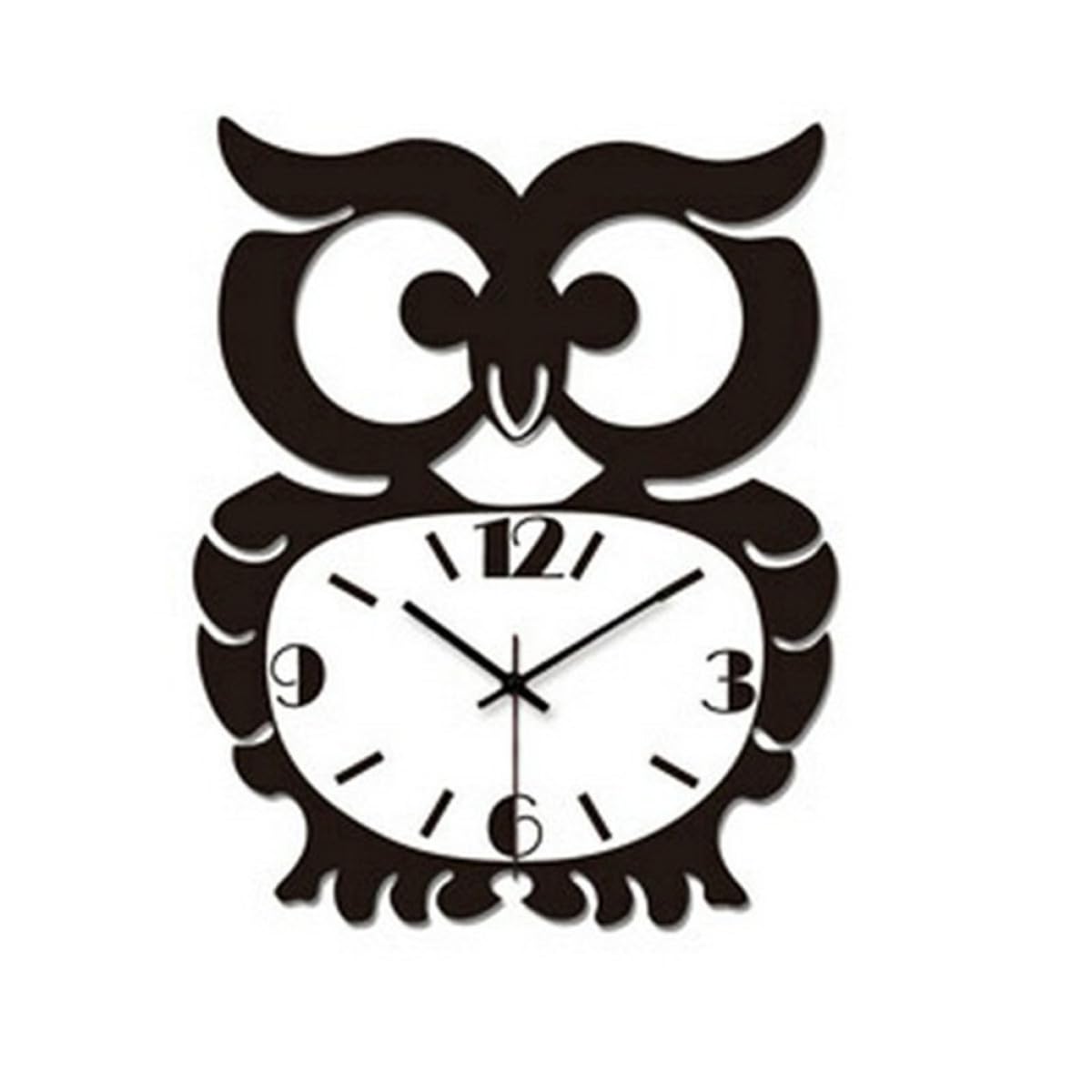 Horloge murale silencieuse en acrylique noir facile à lire