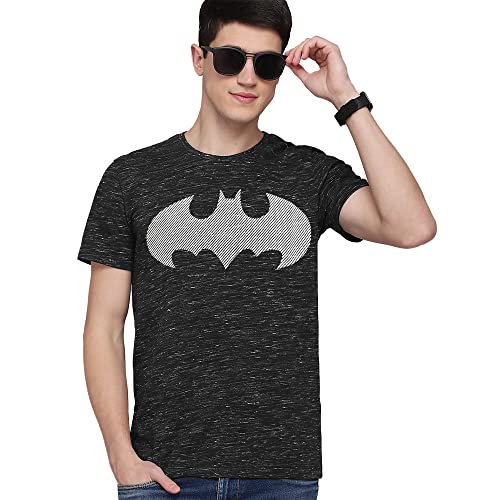 Image of Free Authority Batman Printed Regular Fit Black Cotton Men's T-Shirt