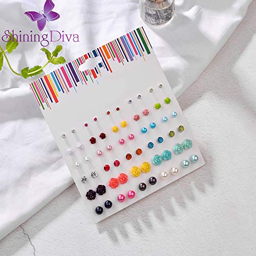 Image of Shining Diva Fashion Stylish Combo Metal Earrings for Women and Girls