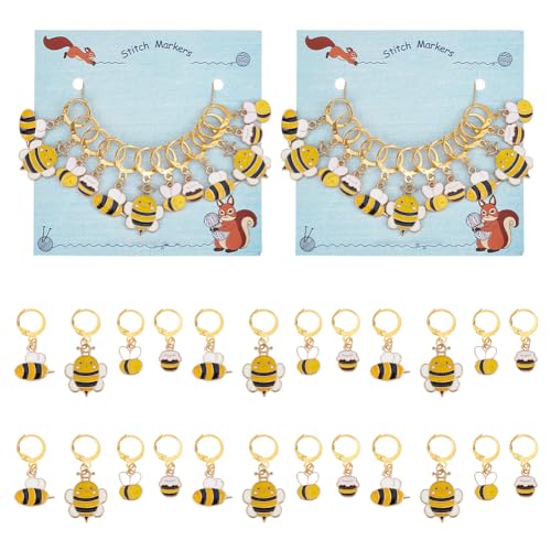 NBEADS 24 Pcs 4 Styles Bee Stitch Markers