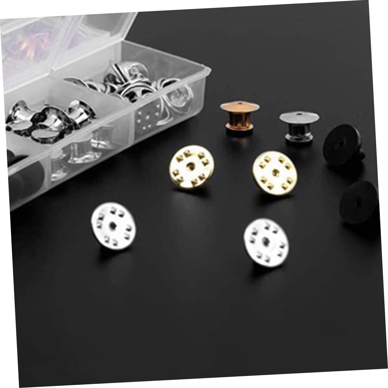 84pcs Replacement Pin Backs for Crafts Professional Tie Tack Flat Round Clasp for Jewelry Making and DIY Projects