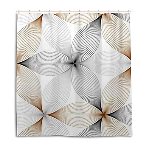 Rideau de douche anti-projection polyester imperméable à motifs pétales