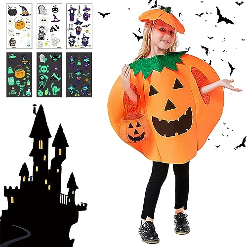 4 Pezzi Costume Da Zucca Di Halloween Per Bambole – 2 Vestiti E 2 Cappelli Da Strega, Accessori In Tessuto