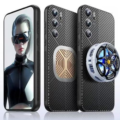 REDMAGIC 10 Air 用 ケース スマホケース メタル製 放熱カバー ゲーミング向け SpinoArmor 高冷却 軽量 薄型 耐衝撃 傷防止 指紋防止 滑り止め REDMAGIC 10 Air 対応(ブラック+ゴールド2)