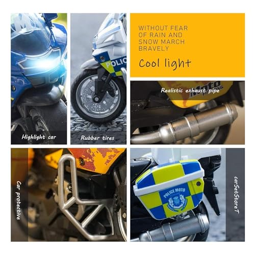 Image of Police Motorcycle Toy - Pull Back Motorcycle Toys, Tiny Gift with Music Lighting, Latte Motorcycles Toy for Kids Boys Age 3-8 Year Old [Multicolor] (Moto-Fighting-Multicolor)