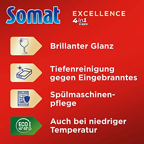 Somat Excellence 4in1 Caps (2x44 Caps), schnellauflösende Spülmaschinentabs, für exzellente Reinigung & Glanz sogar im Eco-Programm & bei… – Ansicht 3