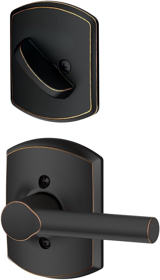 Schlage F59 GRW 716 BRW Broadway Collection Greenwich Handleset