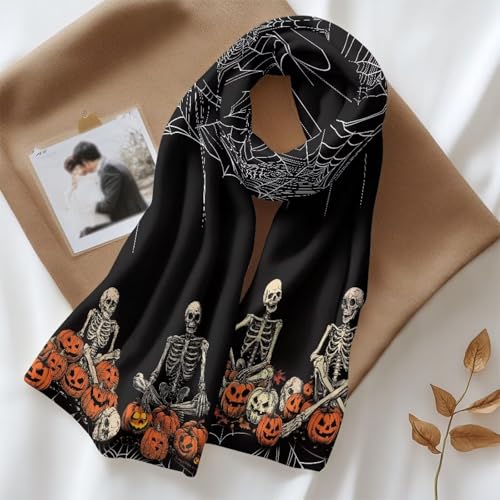 Babrukda Colorful Bat Winter Scarf for Women Cold Weather Thick Funny Scarf Soft Halloween Party Oversized Shawl Scarves2