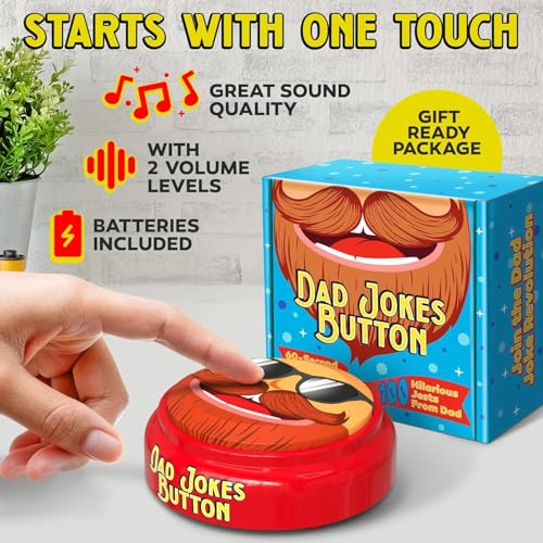 Dad Gifts for Fathers Day - 100+ Dad Jokes in a Button with Record Function - Funny Gifts for Papa, Grandpa, Husband from Daughter, Wife, Sister - Mens Birthday Gift Ideas - Best Gag Present 2026 - image 5