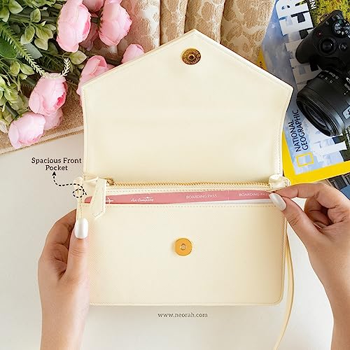 Image of NEORAH Women's Crossbody Sling Bag EMMA + Envelope Flap +Magnetic Closure + Zippered Compartment + ATM Card Holder 6 Slots |Vegan LEATHER Side Bag clutch |Compact and lightweight Sling Bag