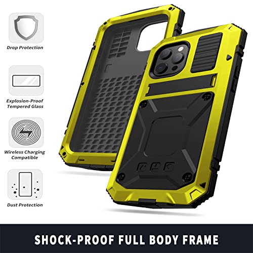 Coque robuste iPhone 13 antichoc blindée jaune avec vitre