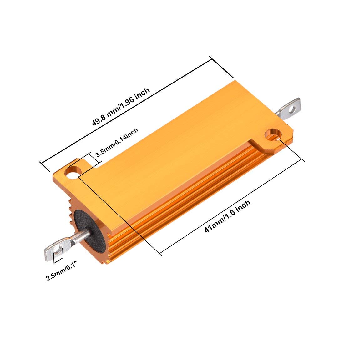 Résistance 25W 50 Ohms Boîtier Aluminium - Pour Feux Arrière LED Voiture 12V, Montage Facile Sur Châssis