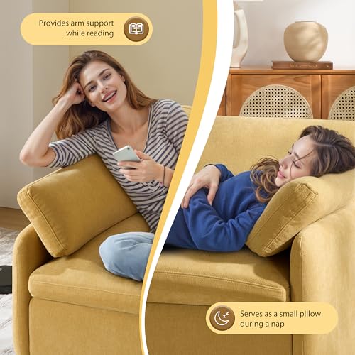 Sillón Chenille Plegable Amarillo miniatura 5