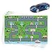 Disposable Stick-on Placemats 40 Pack for Baby & Kids, Restaurant Table Topper Mat Disposable, Toddler Placemats with Car Toy, 12" x 18" Sticky Place Mats Roadmap Design BPA Free