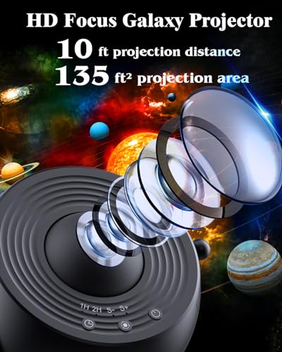 Image of Star Projector Galaxy Night Light with 4K Replaceable 13 Film Discs, 360 Rotating Timed Planetarium for Kids, Home Theater, Ceiling, Room Decoration