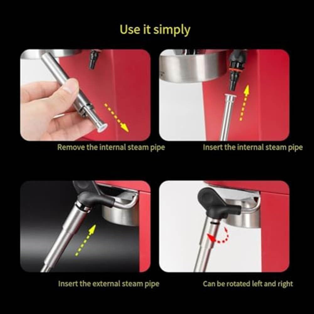 Juego de boquillas de vapor de acero inoxidable compatibles con Ec685, acero inoxidable | Acero inoxidable para cafetera, zona de cocina, fácil instalación, función de estanqueidad.