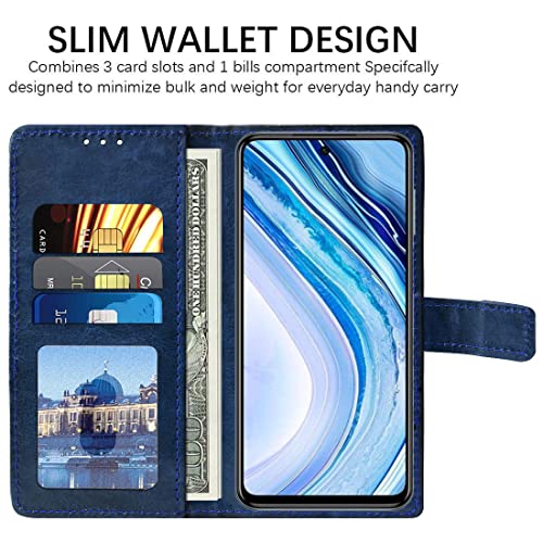 Image of Flip Cover Compatible with Mi Redmi Note 9 Pro | Premium Leather Finish | Inbuilt Pockets & Stand | Flip Cover Back Case for Mi Redmi Note 9 Pro /Note 9 Pro Max /Poco M2 Pro (Blue)