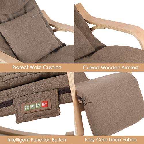 Oways Massage Chair, Rocking Massage Chair And Recliner, Shiatsu, Hips Vibration And Rolling Massage For Body Relaxation, Lounge Chair With Removable Cushion Cover Adjustable Footrest For Home #TOP5
