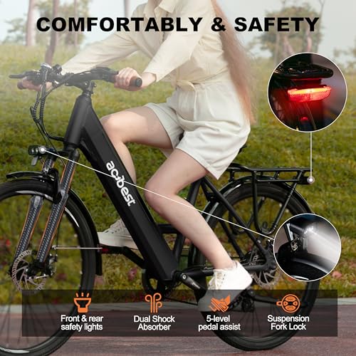 Image of ACTBEST Core Electric Bike for Adults - 468Wh Removable Battery, 26 inch Step Thru Electric Bicycle, Peak 750W Brushless Motor Cityrun Ebike, with 7 Speed, Up to 50 Miles