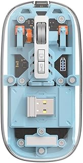 ماوس لاسلكي شفاف كريستالي مغناطيسي، بثلاثة أوضاع (بلوتوث مزدوج +2.4 جيجا) قابل للاتصال من دبليو اي دبليو يو، WM105