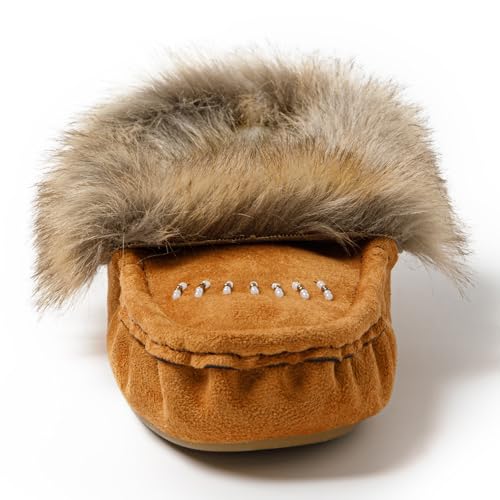 Women's Faux-Fur Beaded Vegan Moccasin Slipper Shoes4