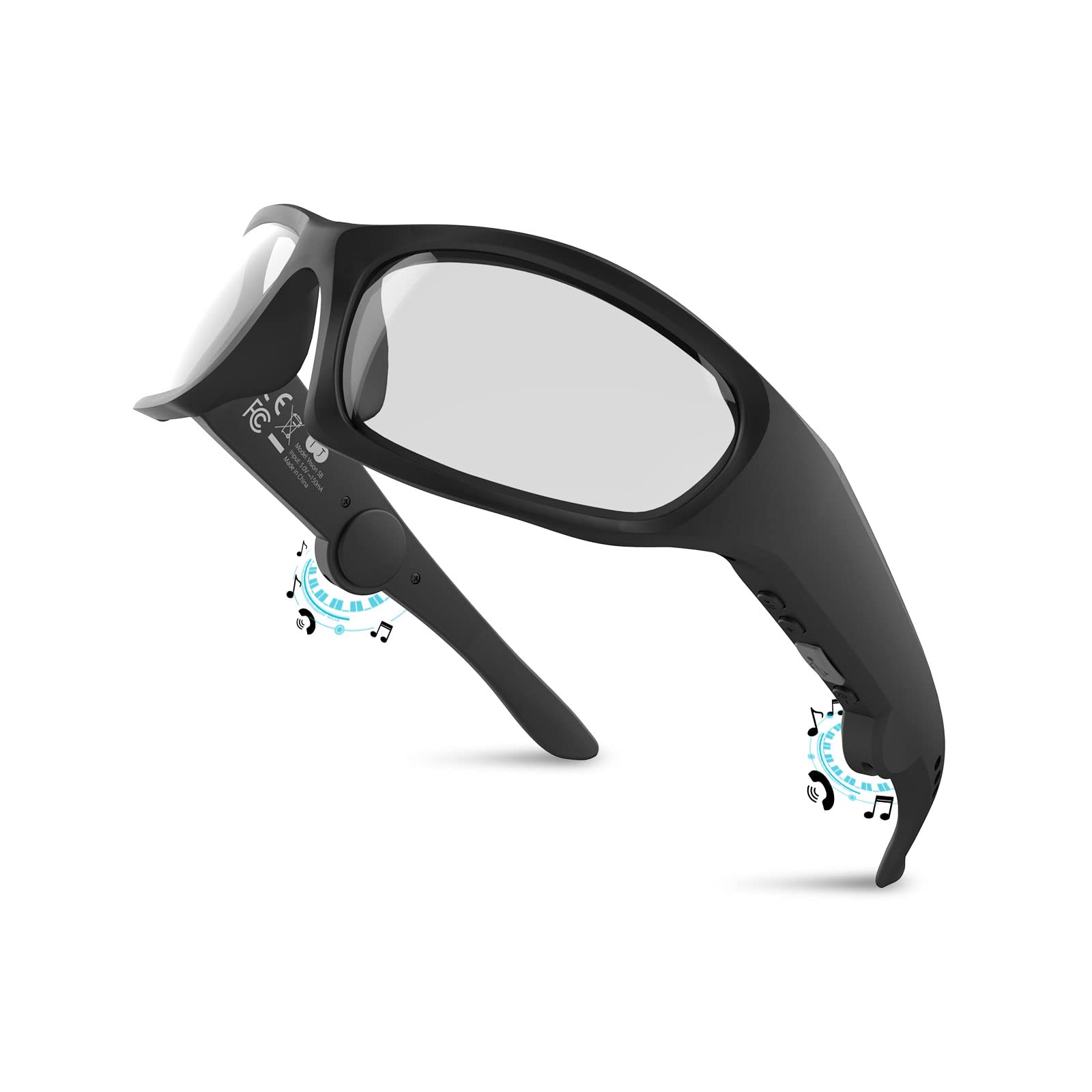 Gafas inteligentes de audio Bluetooth para hombres y mujeres, altavoces integrados, micrófono, protección UV, asistente de voz