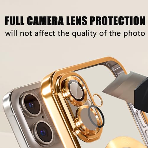 Image of Misscase for iPhone 16 Plus Magnetic Glitter Case Compatible with MagSafe,Full Protection Slim Shockproof Anti-Scratch Case with Camera Lens Protector Logo View Dust-Proof Net for Women Gold