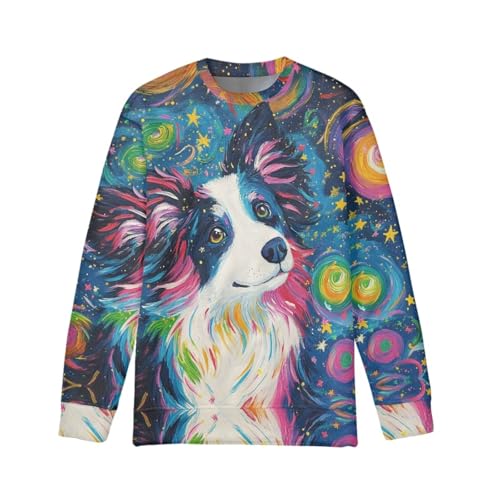Hawapod Sweatshirt For Teen Boys Girls Animal Pattern Long Sleeve Lightweight Cozy Polyester Crewneck Sweatshirt