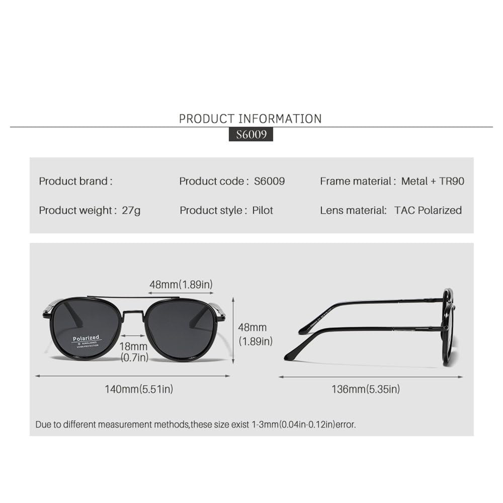 Sonnenbrille Polarisierte Herren Retro Damen Fahrbrille Rahmen/270(Blue)